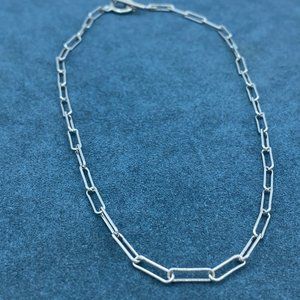 Paperclip Link Chain Necklace 925 Sterling Silver